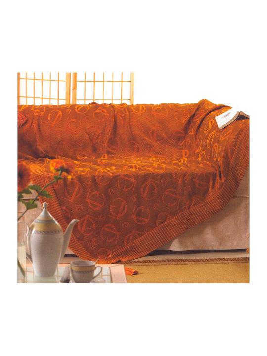 Guy Laroche Elit Armchair Throw Chenille 165x180cm Orange