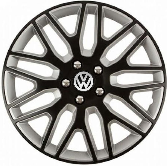 Versaco Car Hubcap Set Dakar Nc with VW Emblem 15" 4pcs Black