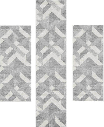 Decostar Loom-s 50741-389 Modern Bedroom Rugs Set Gray DE172250 3pcs