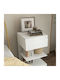 Wooden Bedside Table White 39x39x65cm