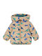 Kids' Casual Jacket Short with Hood Beige Dinosaur