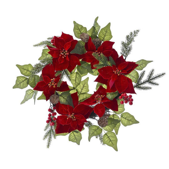 Iliadis Weihnachtskranz Dekoratives Alexandrinischer Länge 60cm Alexandrinischer 2Stücke Burgundisch