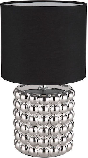 Globo Lighting Tischlampe für Fassung E14 mit Schwarz Schirm und Silber Basis