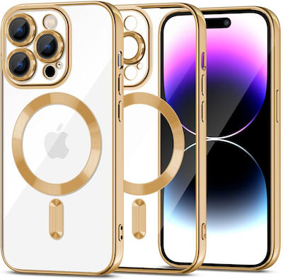 Tech-Protect Magshine Umschlag Rückseite Silikon Gold (iPhone 15 Pro)