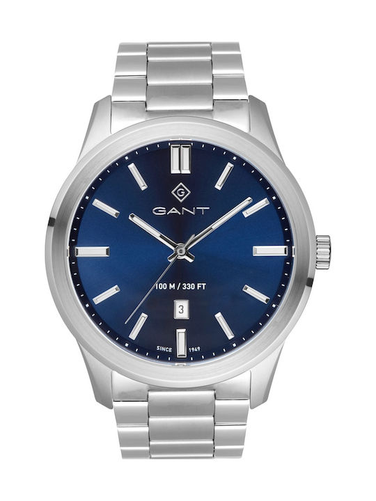 Gant Ανδρικό Ρολόι 43mm Μπαταρίας με Ασημί Μετα...