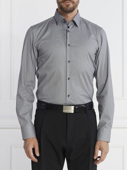 Boss Long-sleeved Cotton Shirt Blue