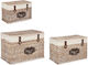 Bizzotto Decorative Basket Garden Bamboo 66cmx41cmx43cm 3pcs 0402403