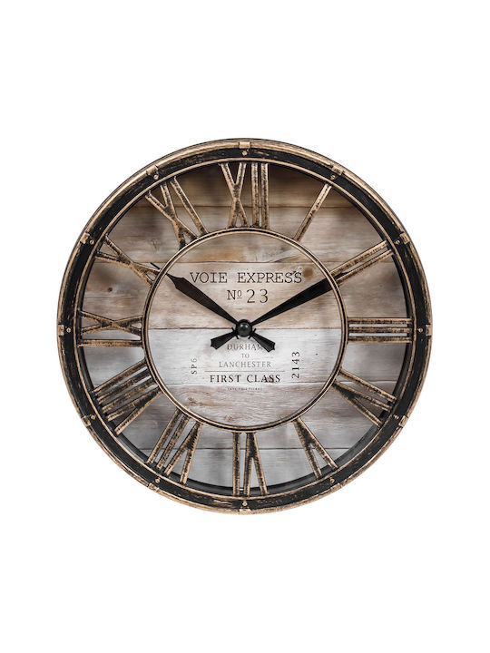 Wall Clock Plastic Bronze