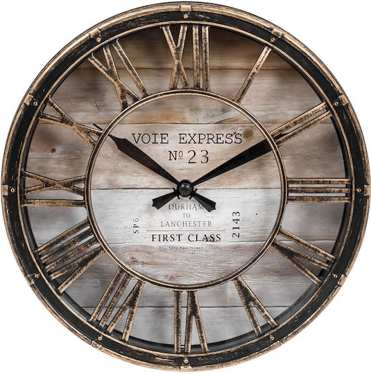 Wall Clock Plastic Bronze Ø20cm