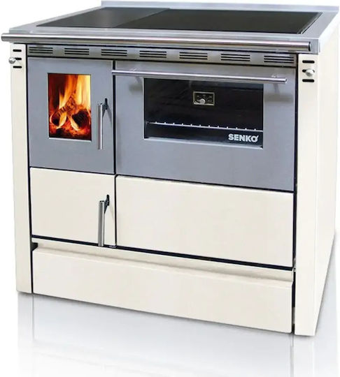 Senko SG-90 Metallic Wood Burning Stove 7.5kW Burgundy