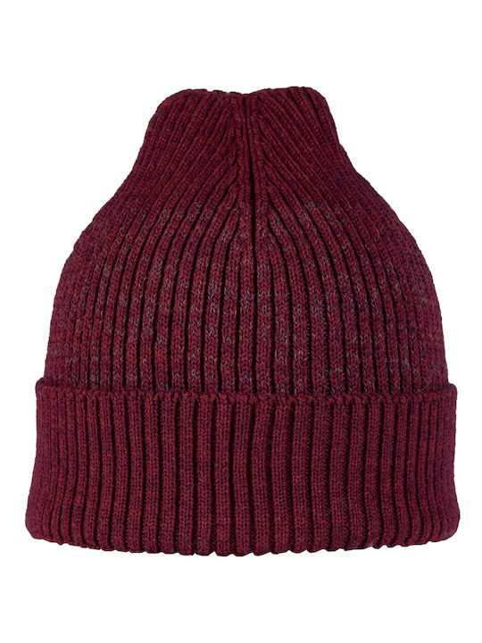 Buff Knitted Beanie Cap Burgundy .10.00