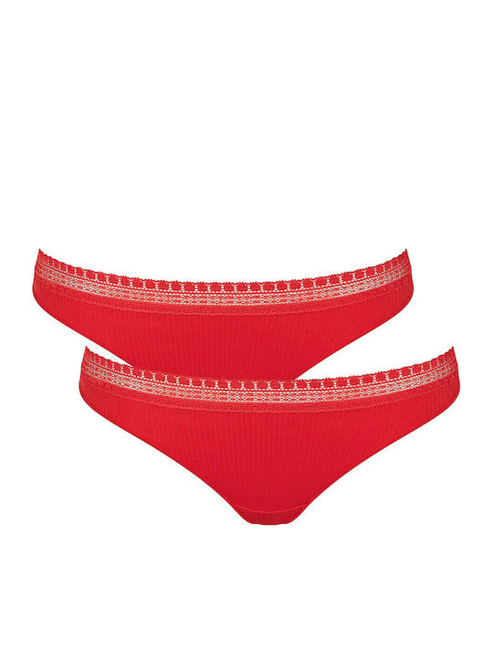Sloggi Go Ribbed Βαμβακερά Damen Brasilien 2Pac...