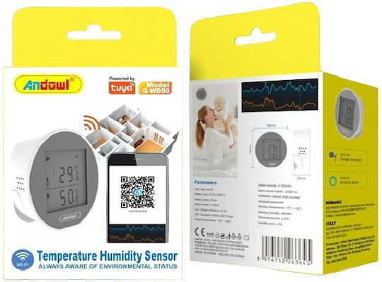 Andowl WiFi Humidity Sensor in White Color Q-WD50