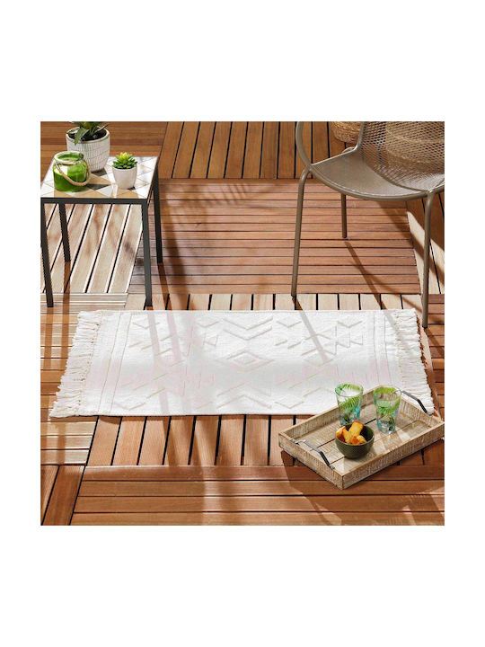 Douceur d'Intérieur Cilaos Teppich Rechteckig Synthetisch,Polyester/Cotton/Leather Ecru