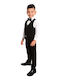TakTakBaby Baptism Suit with Vest for Boys Black 5 Pieces
