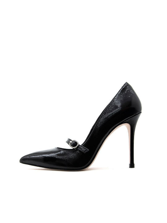Fardoulis Patent Leather Black Heels FRDLS--BLACK-PL