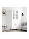Living Room Display Cabinet from Particle Board with Windowed White 69.5x34x180cm