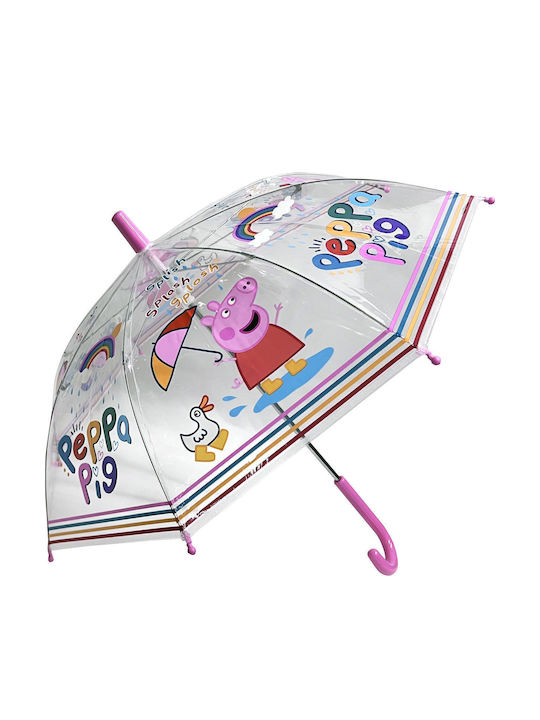 Peppa Pig Παιδική Ομπρέλα Μπαστούνι Ροζ