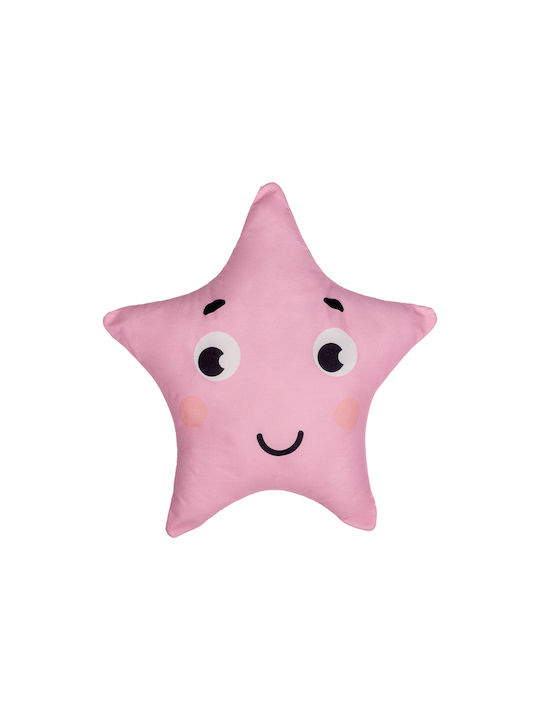 Mother Baby Διακοσμητικό Μαξιλάρι Κούνιας Star Smile Ροζ 43x43cm