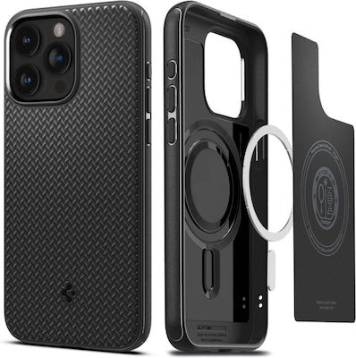 Spigen Mag Armor MagFit Umschlag Rückseite Kunststoff / Silikon Schwarz (iPhone 15 Pro Max)