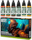 Green Stuff World Paint Σετ Χρώματα Μοντελισμού σε Πράσινο χρώμα 6τμχ