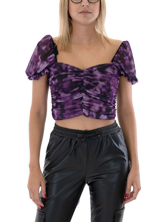 Twenty 29 Damen Crop Top Kurzarm Schwarz