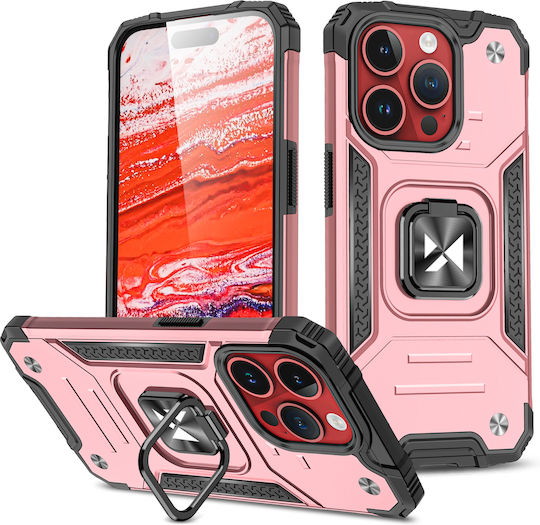 Wozinsky Ring Armor Back Cover Plastic / Silicone Gold (iPhone 15 Pro Max)