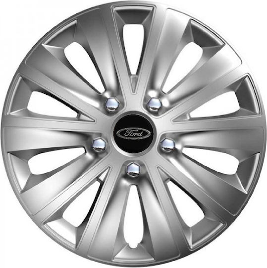 Versaco Car Hubcap Set Rapid Hc with Ford Emblem 14" 4pcs Silver