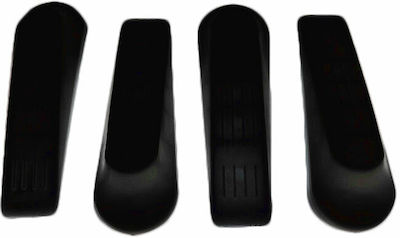 Wedge Plastic Door Stopper Black 4pcs