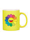 J Balvin Flower Ceramic Cup Yellow