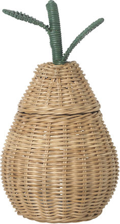 Ferm Living Καλάθι Αποθήκευσης Rattan με Καπάκι Μπεζ 19x19x30cm