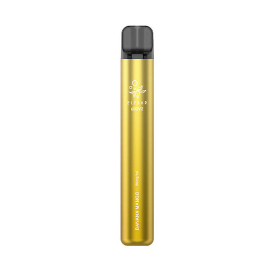 Elf Bar 600 V2 Ηλεκτρονικό Τσιγάρο μιας Χρήσης 600 Εισπνοών Banana 2ml 20mg Κίτρινο