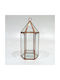 ED Collection Tabletop Glass Lantern Gold 16x16x26cm