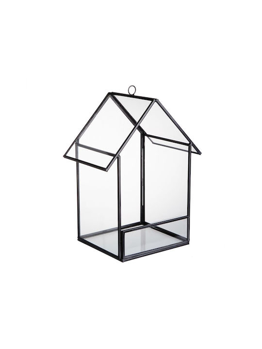 Butlers Glass Lantern Black 15x11cm