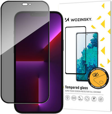 Wozinsky Privatsphäre Vollflächig gehärtetes Glas Schwarz (iPhone 15)