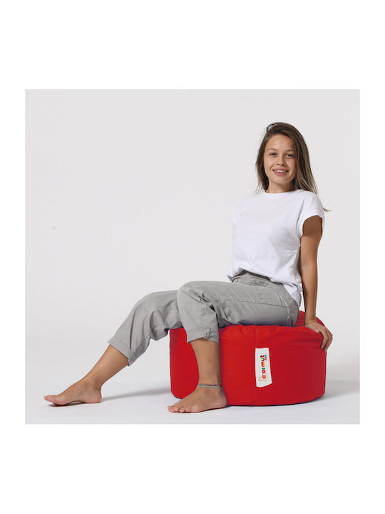 Waterproof Bean Bag Stool Poof Round Red 55x55x...