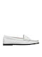 Leather Women's Loafers in Beige Color