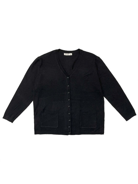 Ustyle Women's Knitted Cardigan with Buttons Black