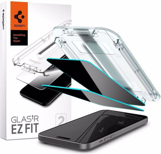 Spigen Ez Fit Glas.tr Privacy Full Face Tempered Glass 2τμχ (iPhone 15 / 16)