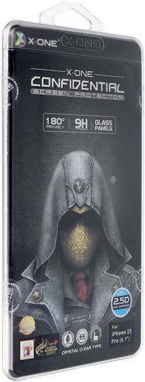 X-One Extra Strong Пълно лепило Поверителност Закалено стъкло за цялото лице (iPhone 15 Pro)
