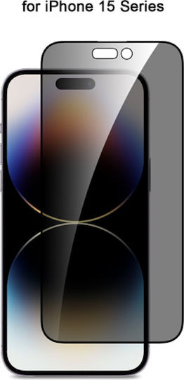Vivid Privatsphäre Vollflächig gehärtetes Glas Schwarz (iPhone 15 Pro)