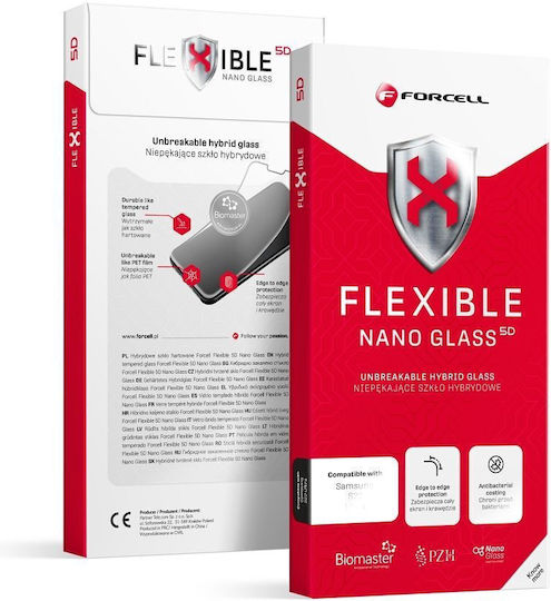 Forcell Flexible Nano Glass 5D Gehärtetes Glas Schwarz (iPhone 15 Pro Max)