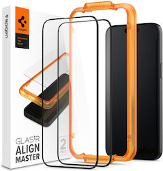 Spigen Alm Glass Fc 2-pack Iphone Vollflächig gehärtetes Glas 2Stück Schwarz (iPhone 15)