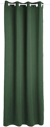 Atmosphera Blackout Green Curtain with Grommets 140x260cm