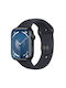 Apple Watch Series 9 Aluminiu 45mm Rezistent la apă cu pulsometru (Midnight cu bandă sport Midnight (M/L))