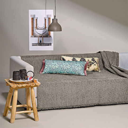 Kentia Kanon Sofa Throw 2 Seater Chenille 180x250cm 04 Light Brown
