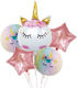 Set of 5 Balloons Foil Multicolour