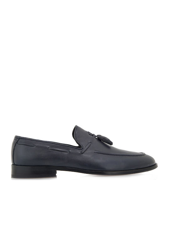 Leder Herren Mokassins in Blau Farbe
