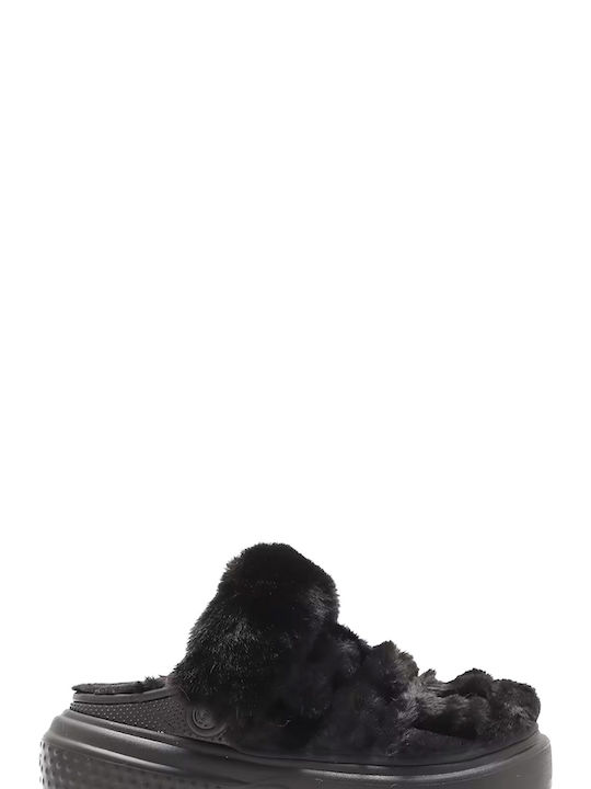 Crocs Mules με Χοντρό Ψηλό Τακούνι σε Μαύρο Χρώμα
