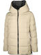 Scurtă Jachetă de femei Puffer Reversibilă Bej